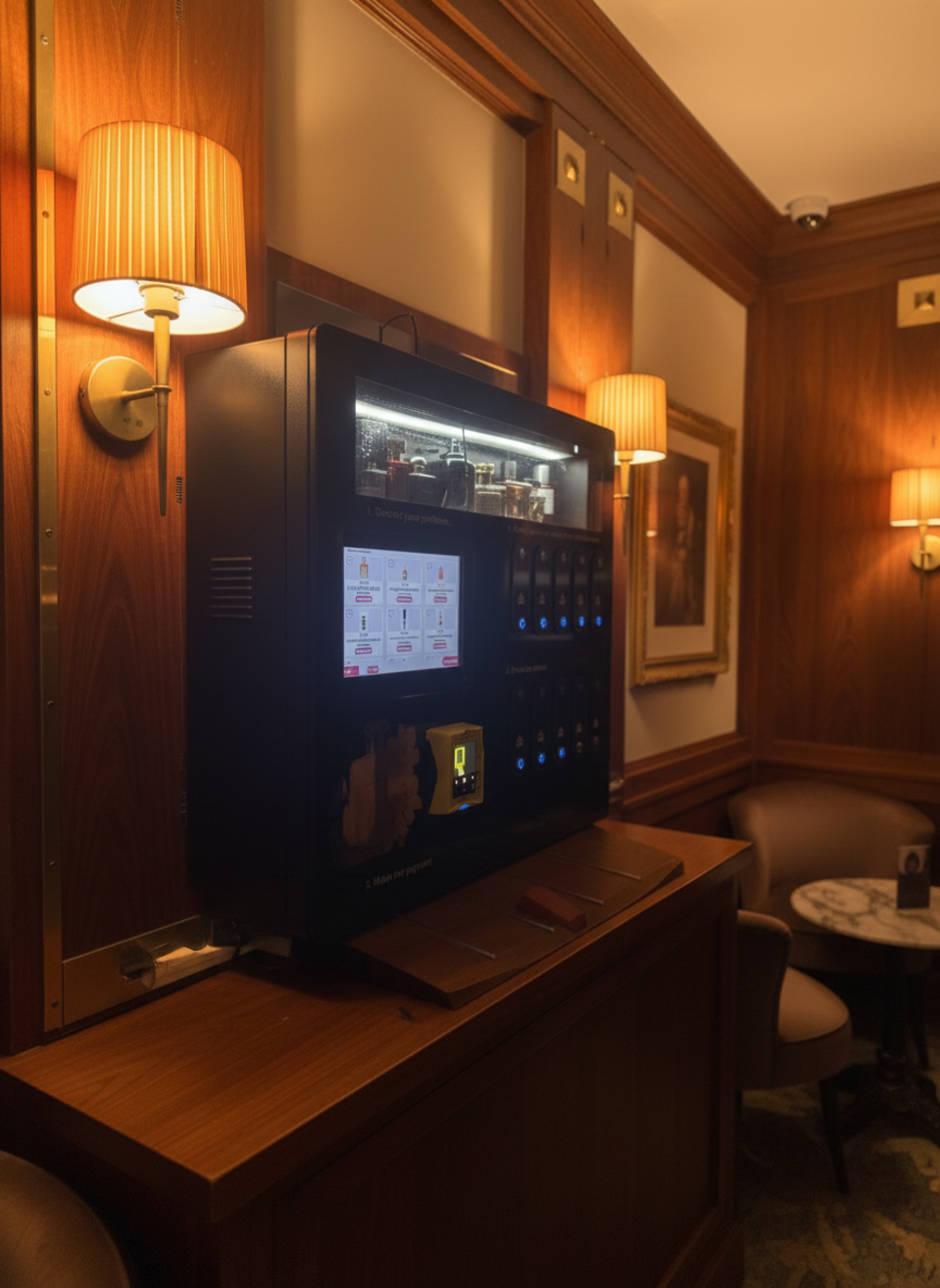 Perfume vending machine installed in exclusive clubs