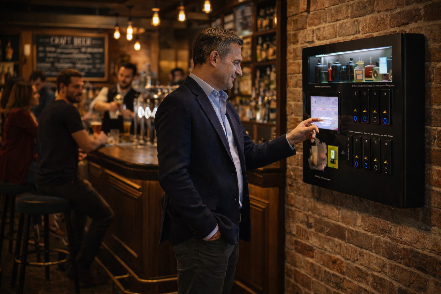 Perfume vending machine interface showing premium fragrance selection