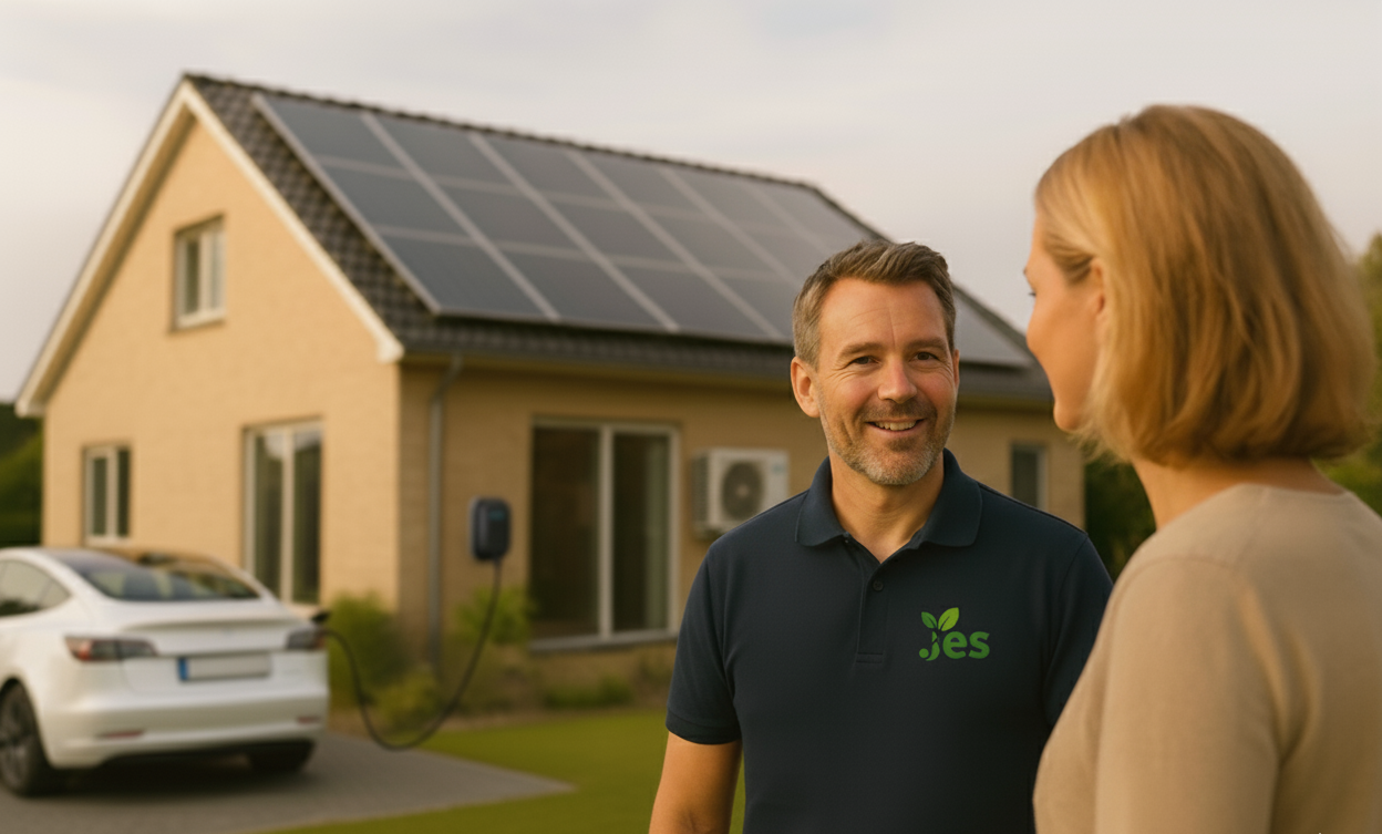 Moderne woning met zonnepanelen