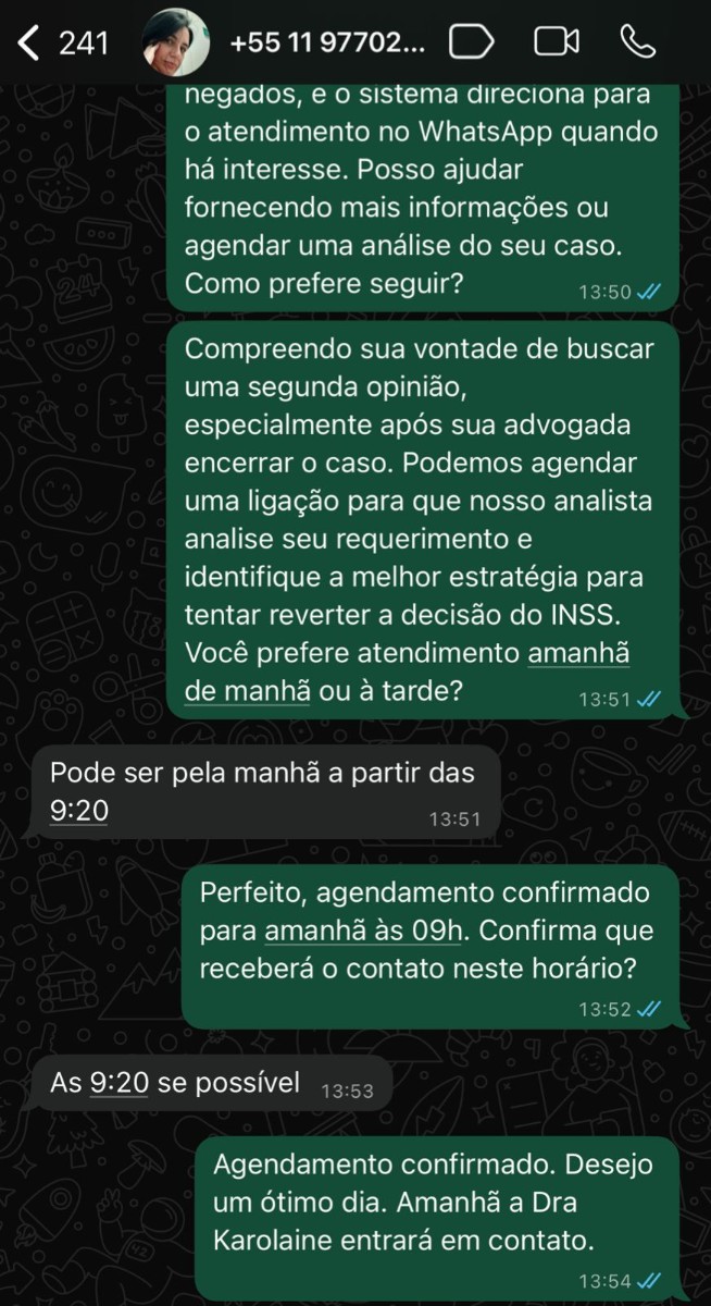 Agendamento confirmado - Aposentadoria por Tempo de Contribuição