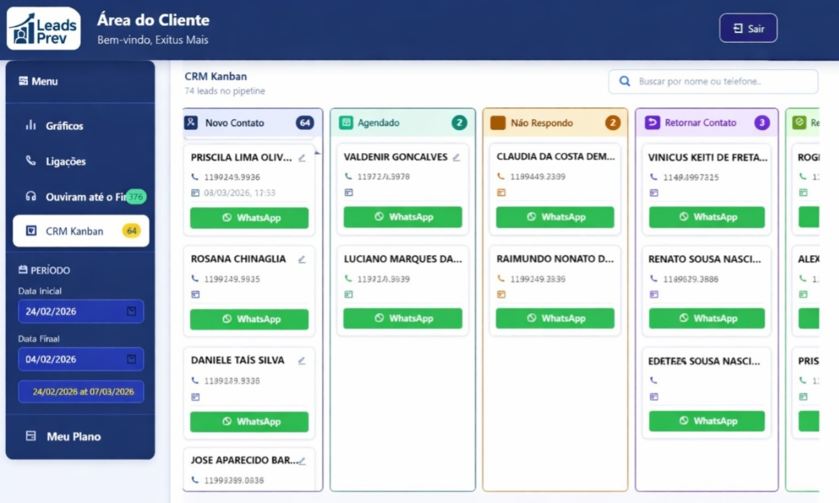 CRM Kanban - Organização de Leads
