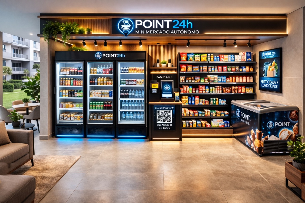 POINT24h minimercado autônomo interior Interior POINT24h minimercado autônomo conveniência