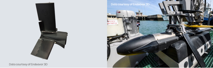 Endeavor 3D, HP MJF로 수중 소나 매핑 드론 테일핀 1주 이내 설계·출력·납품 완료