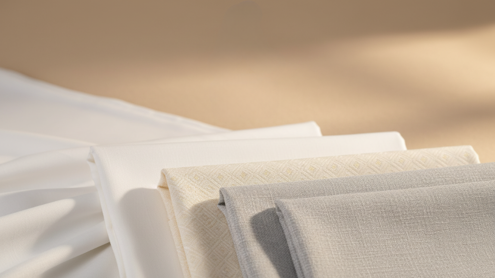 Luxury White and Beige Men's Fabrics