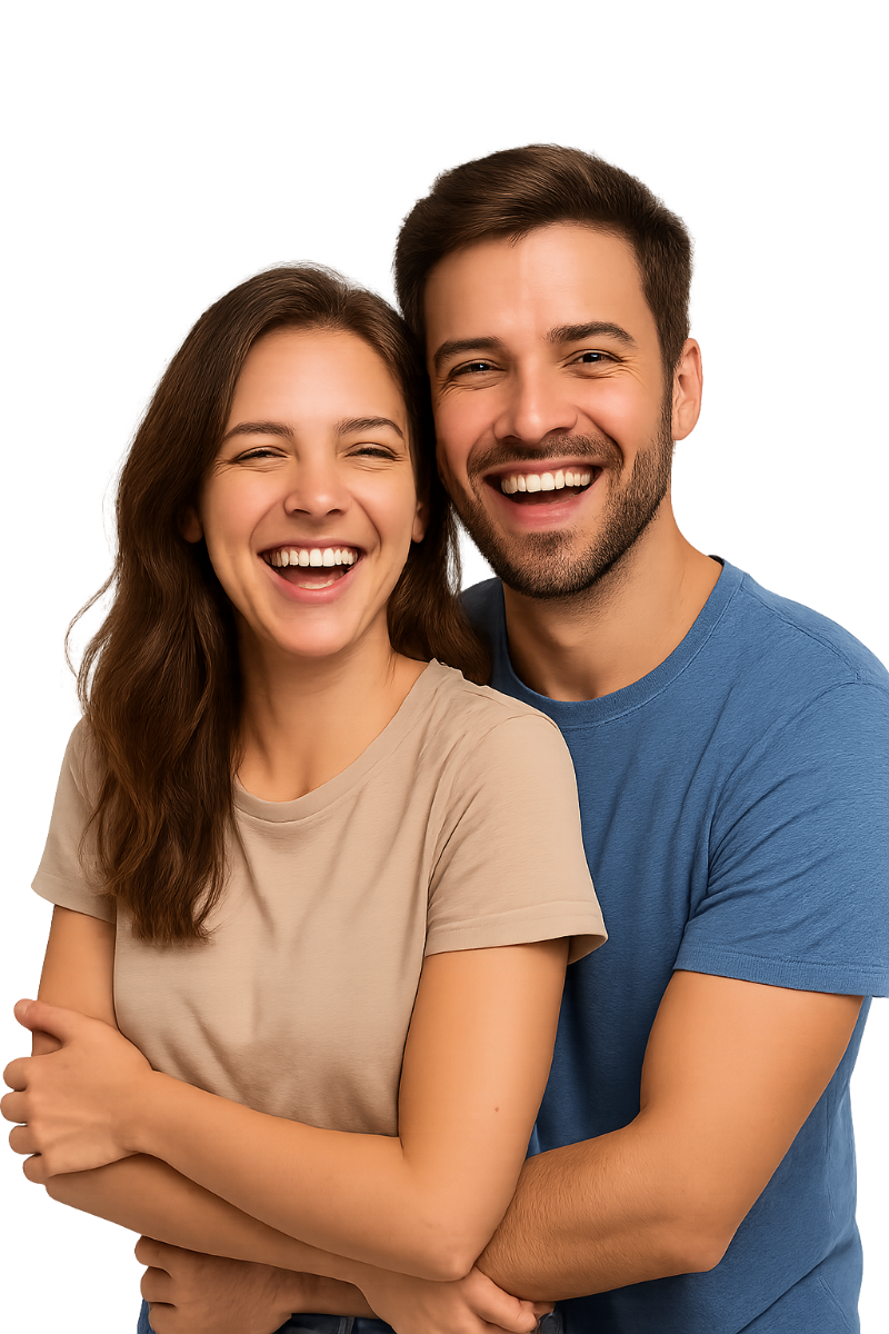 Casal feliz comemorando sucesso financeiro