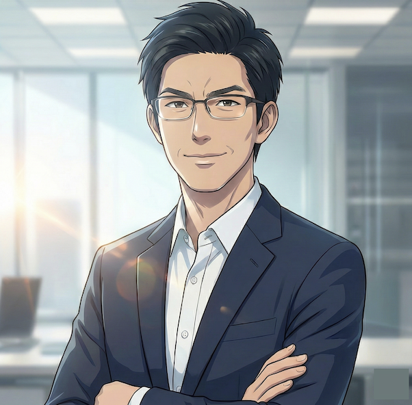 ホワイトボードで戦略を練るビジネスストラテジスト(後ろ姿・実写風)