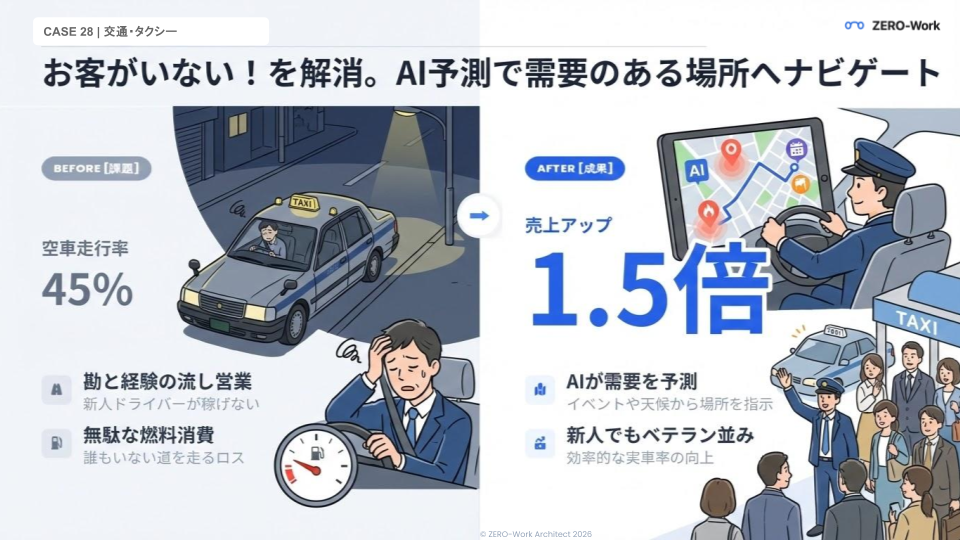 AIが需要を予測しナビゲート。新人ドライバーでも売上確保