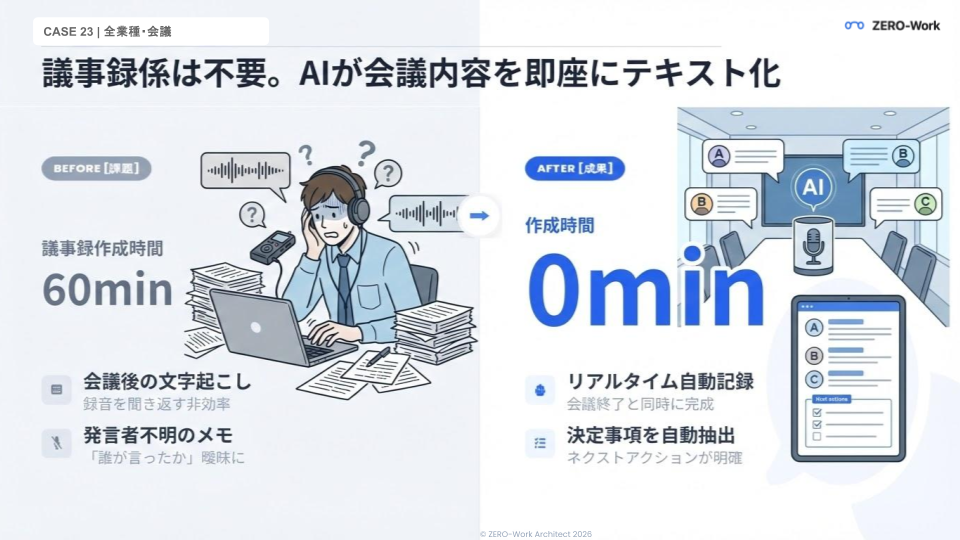 議事録作成はAIにお任せ。会議終了と同時に要約が完成