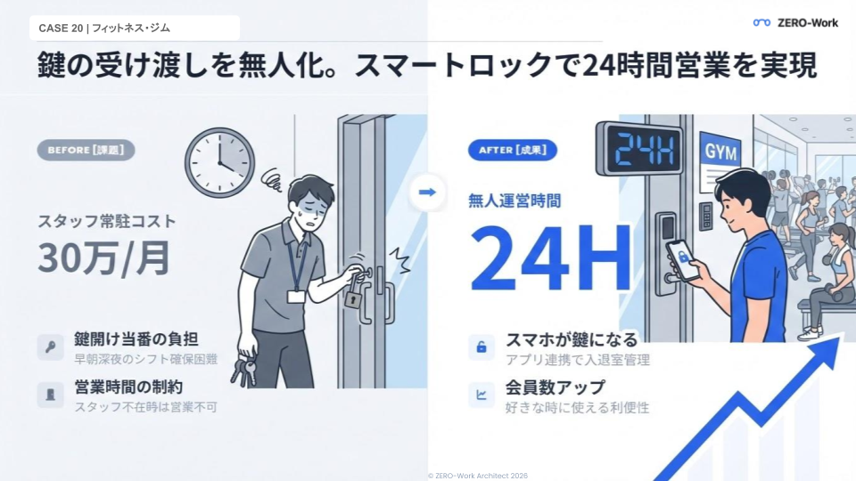スタッフ不在でも運営可能に。24時間営業で売上UP