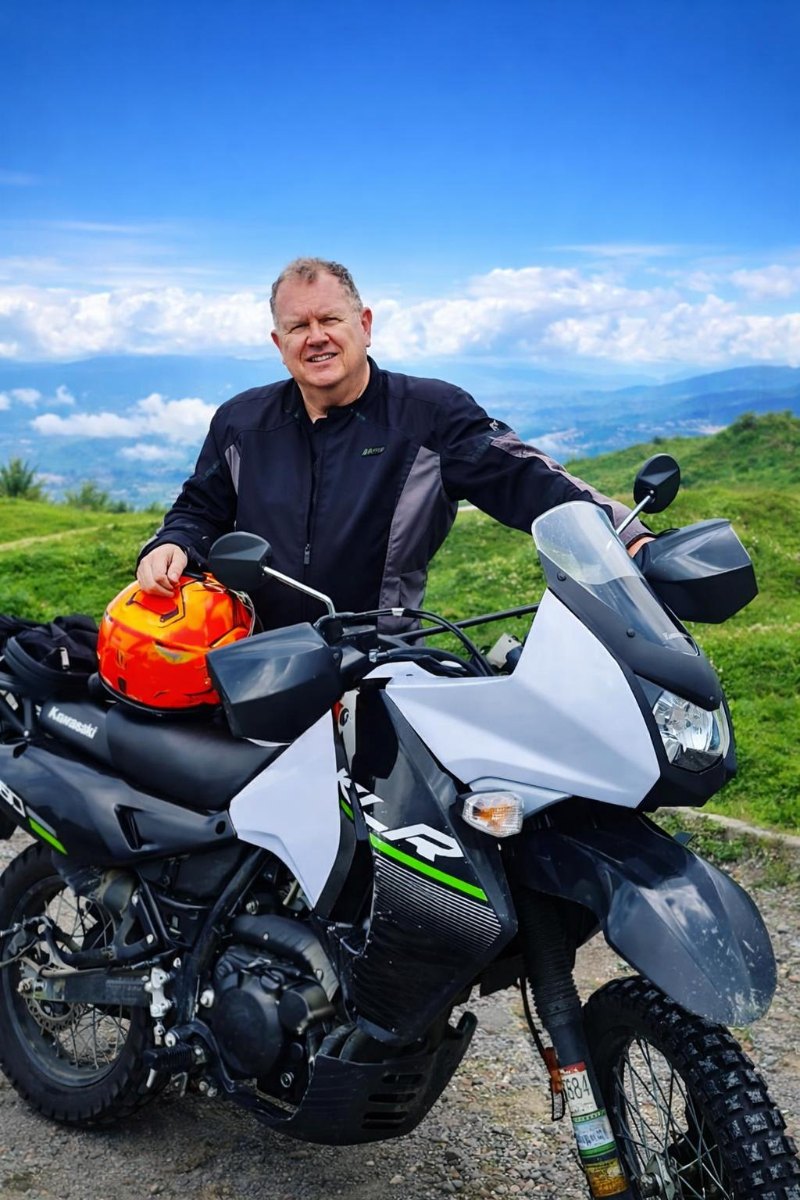 All Out Tours & Rentals — Kawasaki motorcycle in Costa Rica mountains
