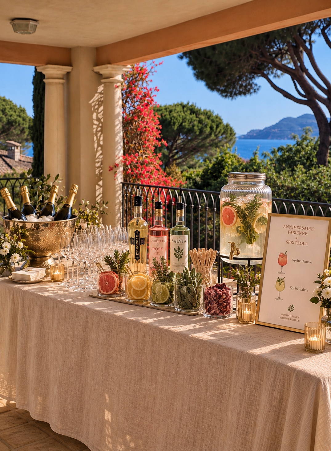 Vue panoramique de la villa sur la baie de Cannes