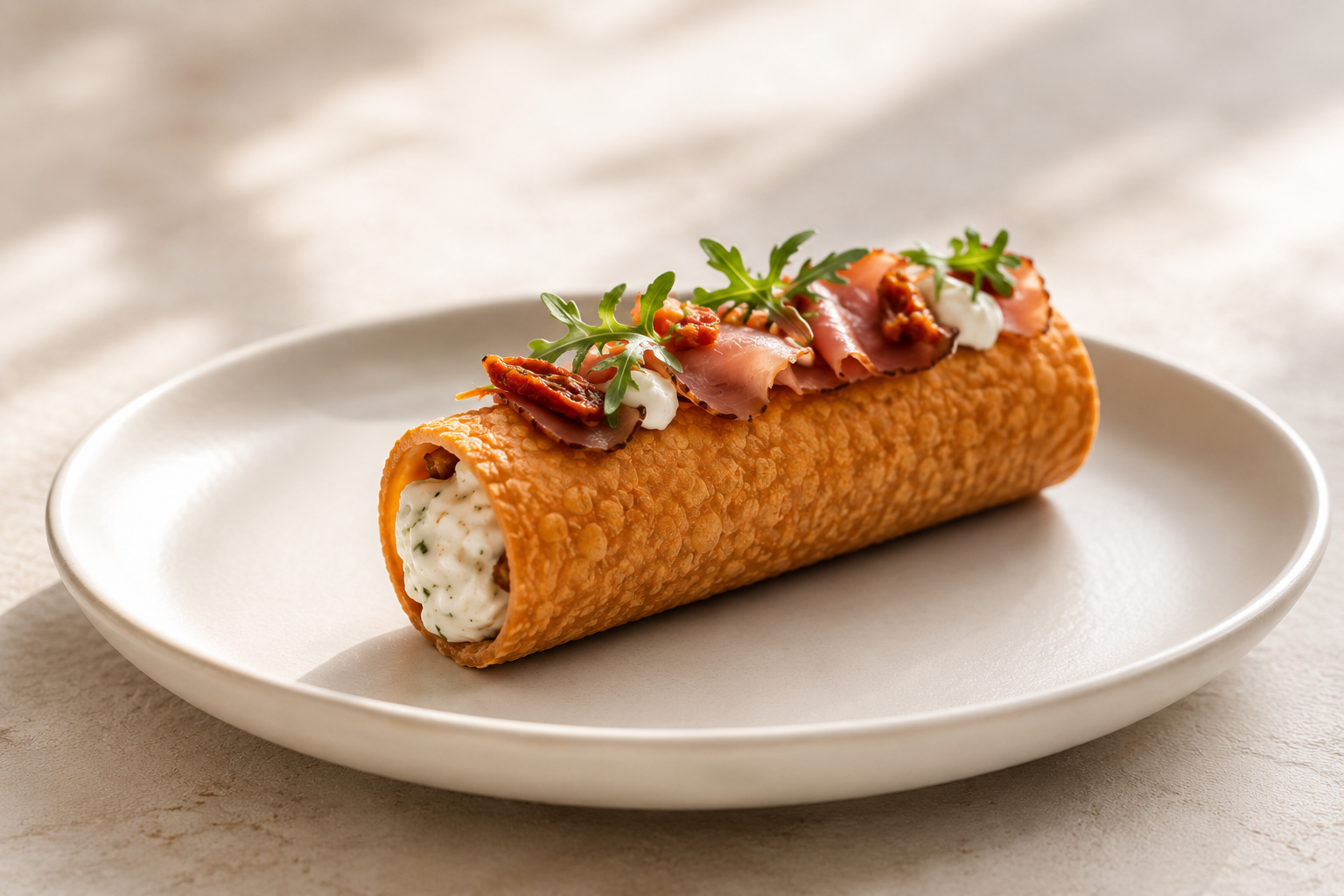 Cannolo Sicilien traditionnel avec ricotta, chocolat et zeste d'orange - Pâtisserie italienne