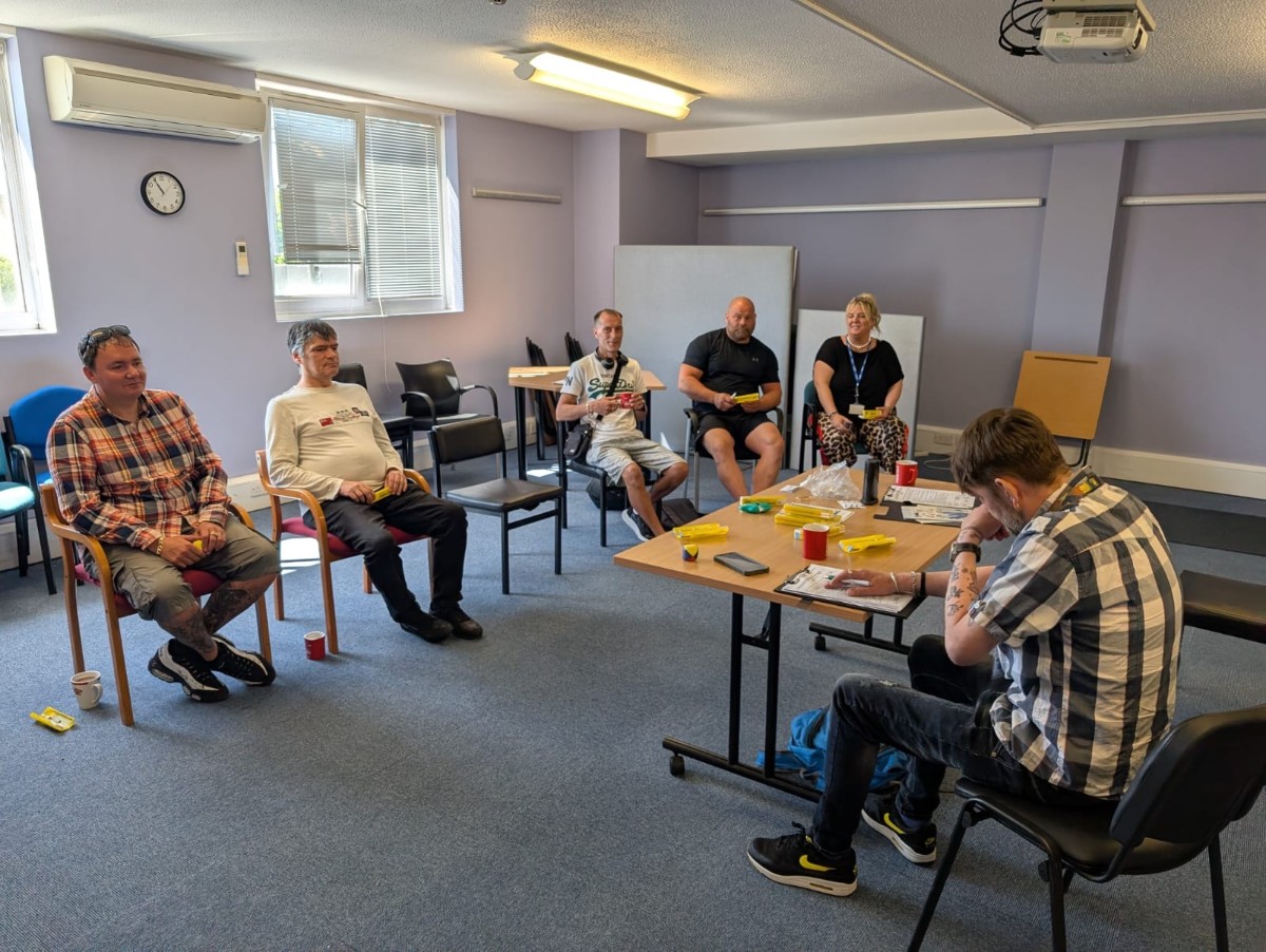Real naloxone training session with community participants