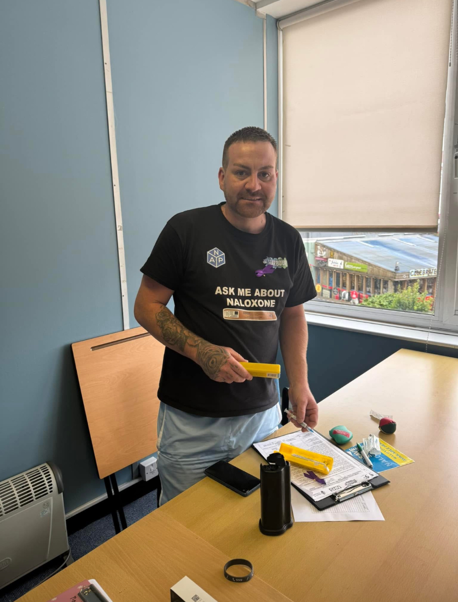 Naloxone training session participants