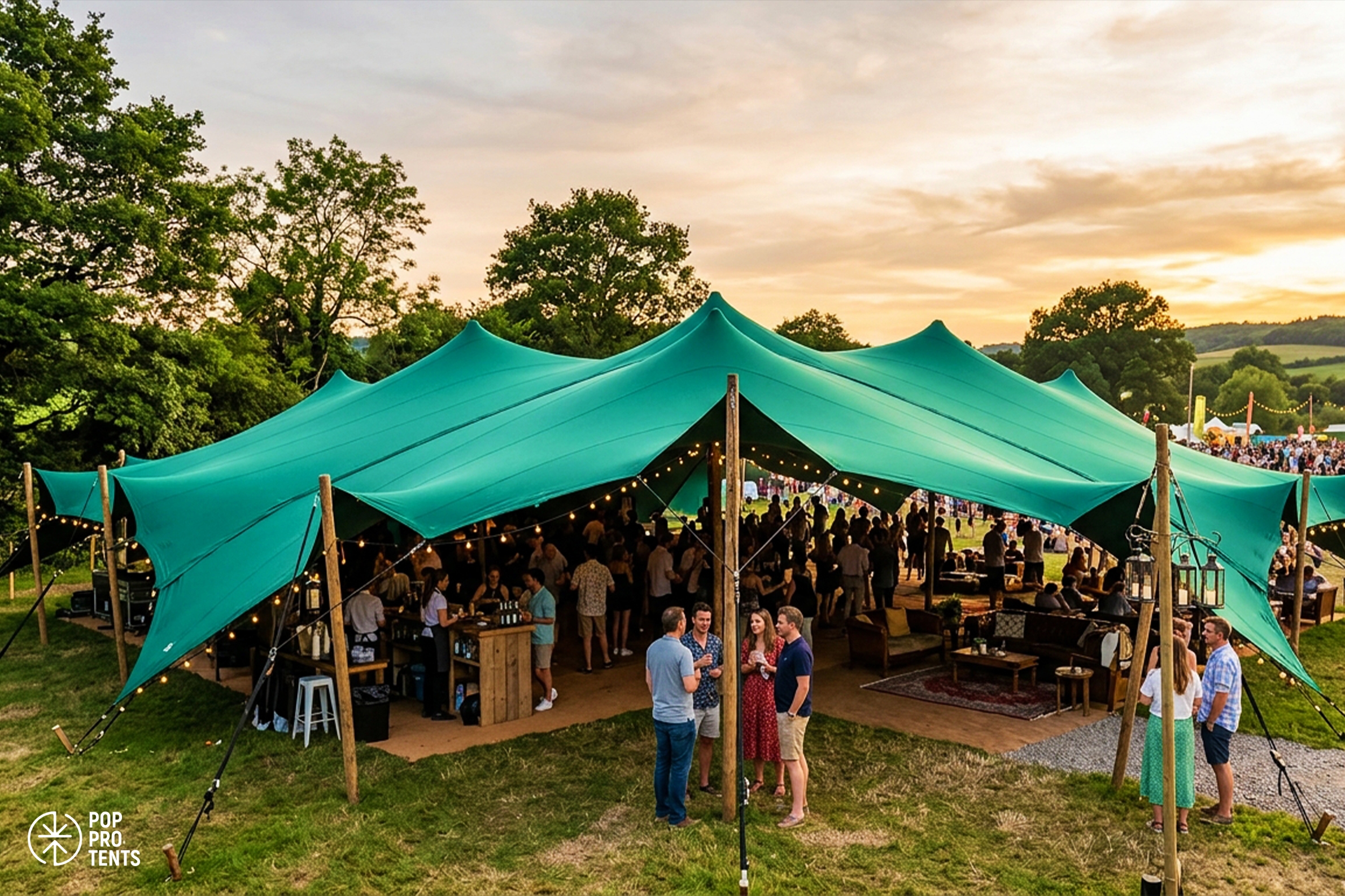 Beer and cider festival under stretch tents