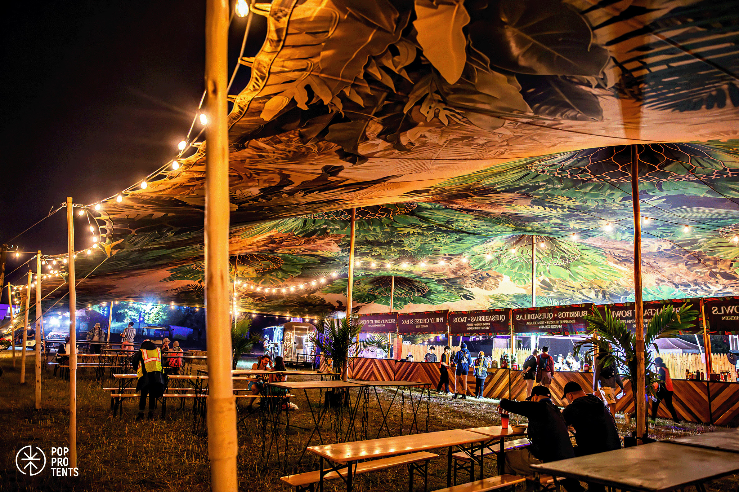 Corporate branded printed stretch tent