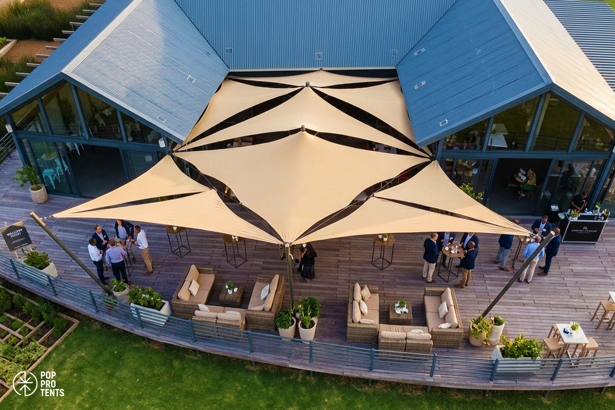 Corporate gala dinner under stretch tent