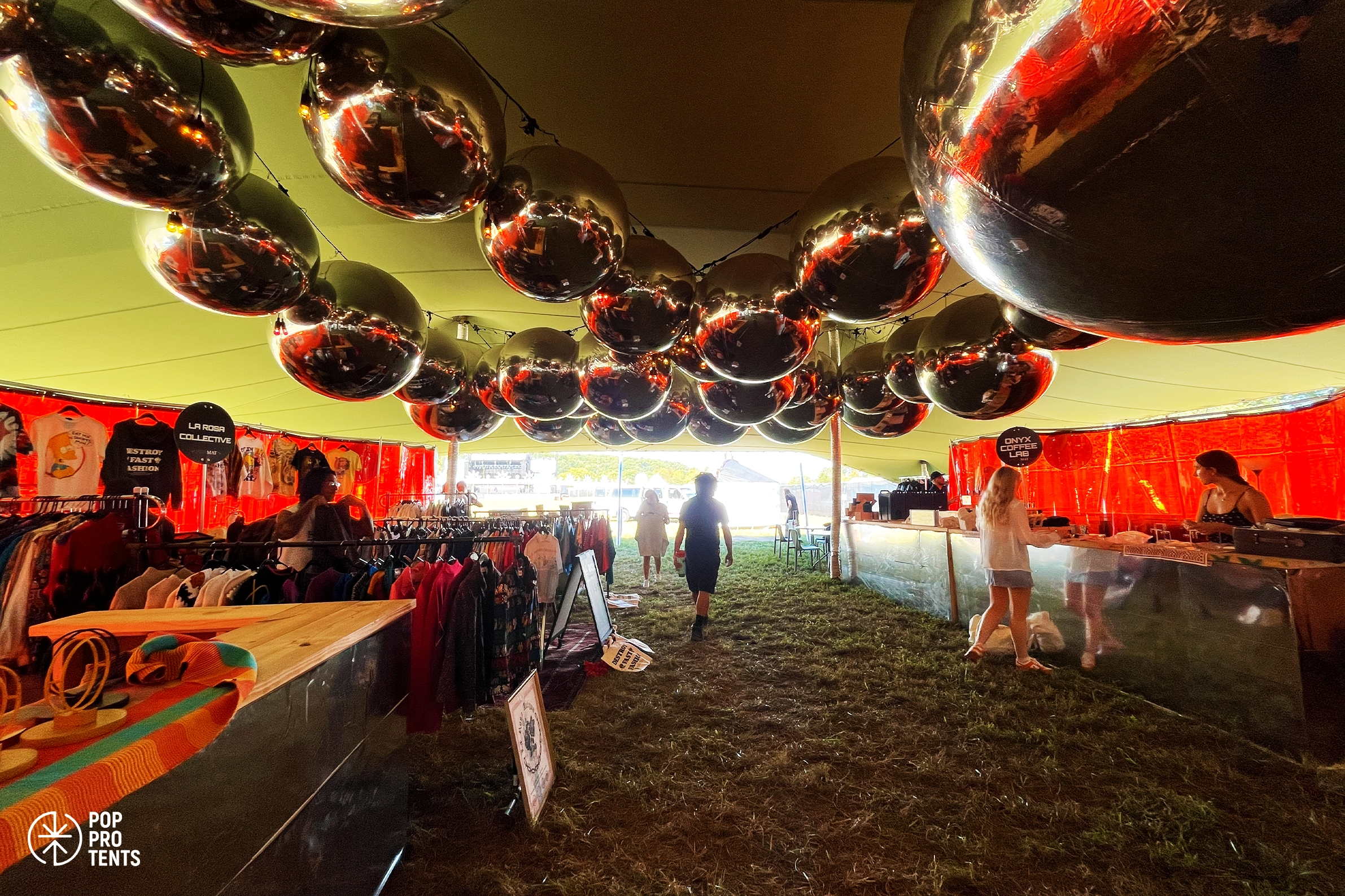 Modern minimalist bespoke tent decor