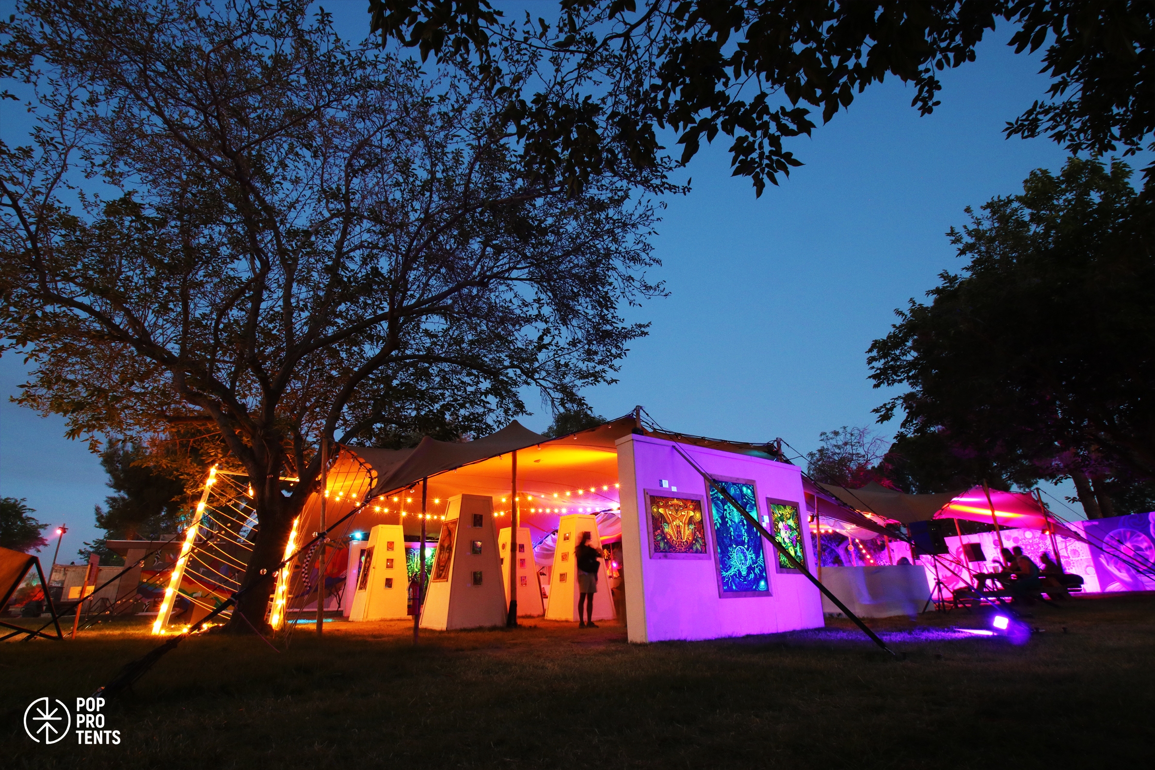 Charity festival run event under stretch tent