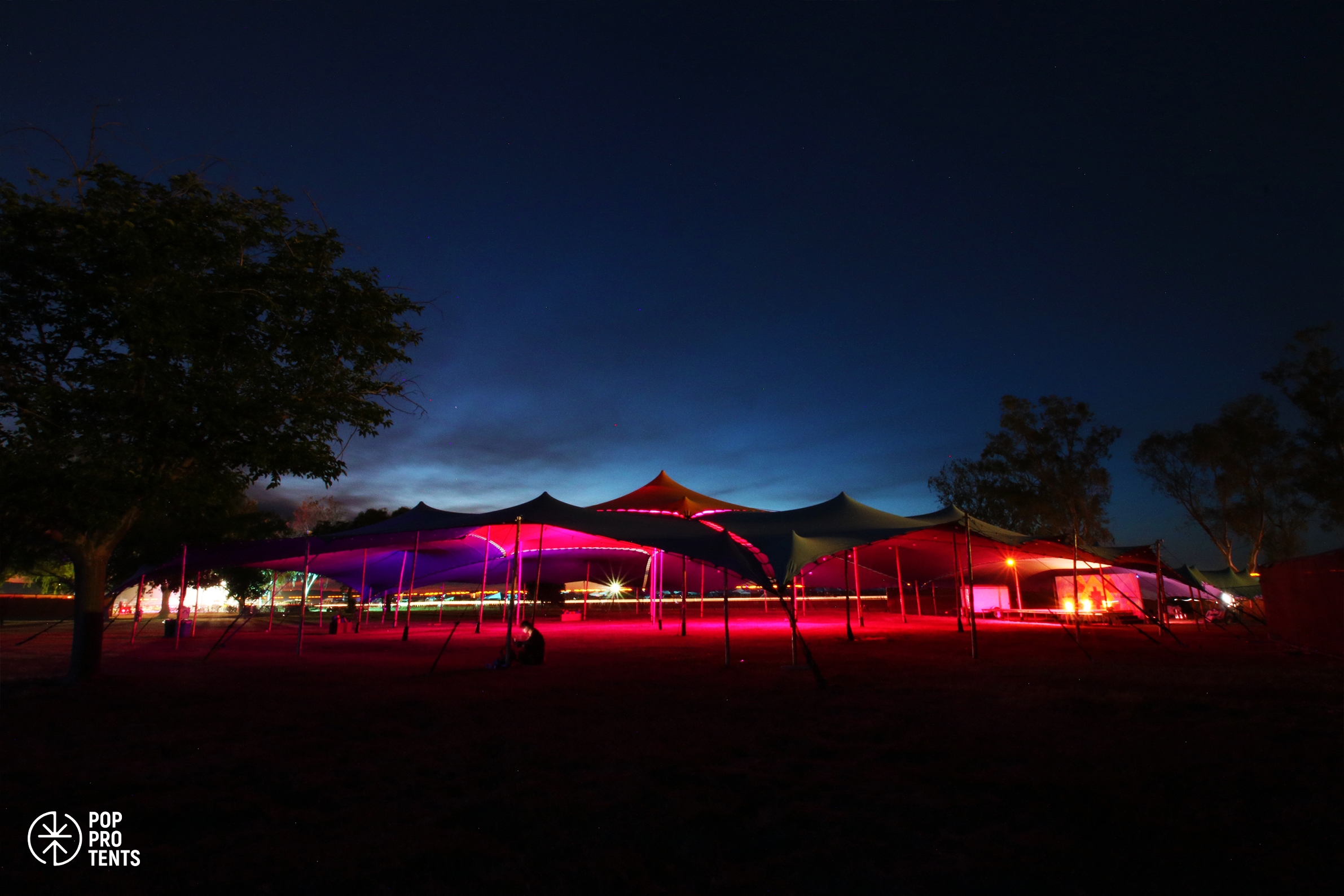 Arts festival under stretch tent