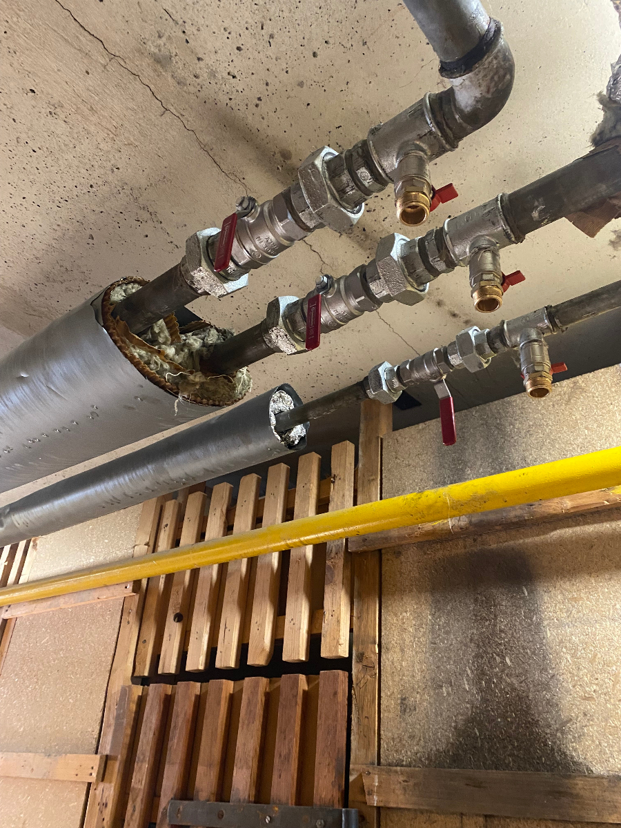 Instalace vodovodního potrubí s uzavíracími ventily