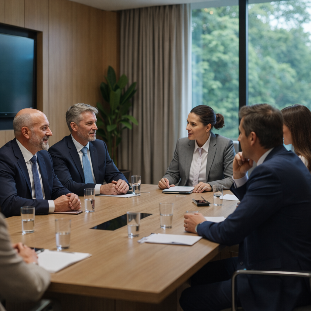 Empresários em reunião familiar
