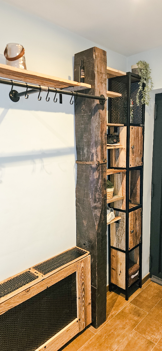 Inkomhal in Barnwood met zwart RAL 9005 gepoedercoate grove structuur - Foto 8