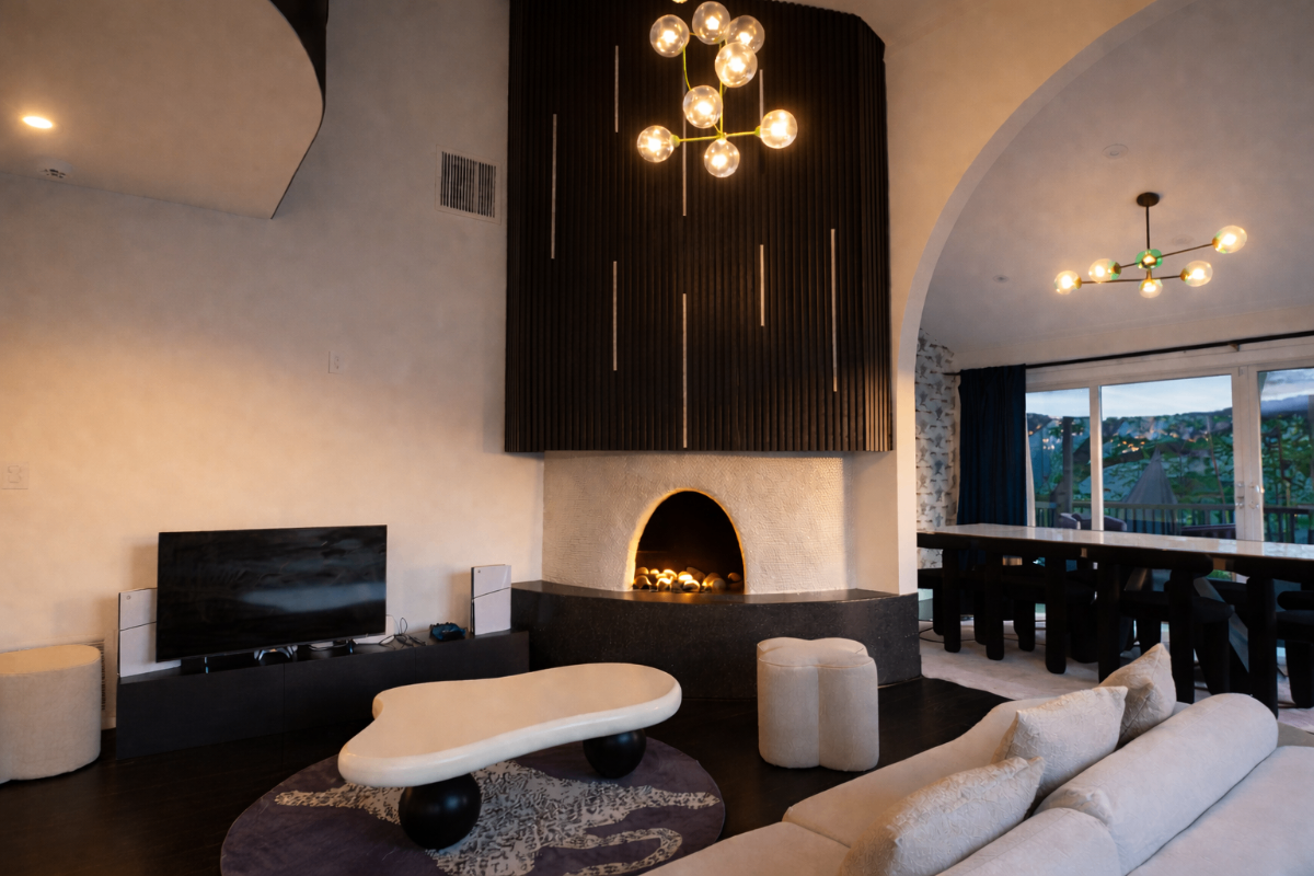 Modern Living Room with Fireplace