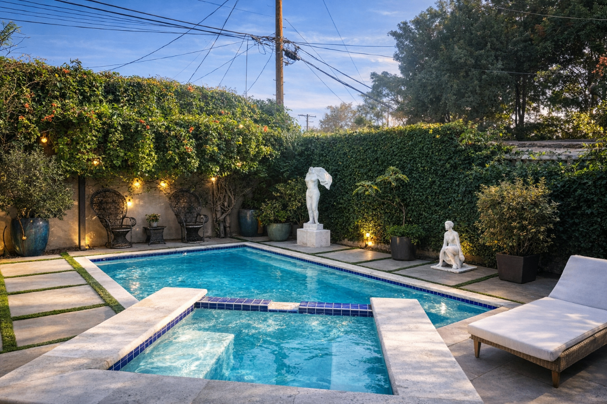 Backyard Oasis at Dusk