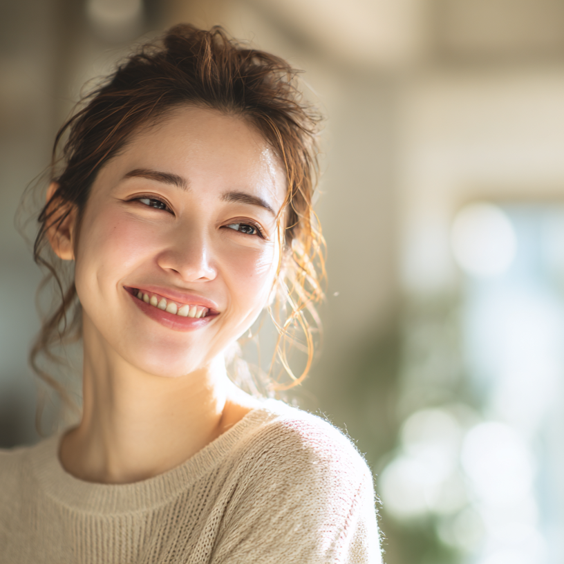 笑顔の女性
