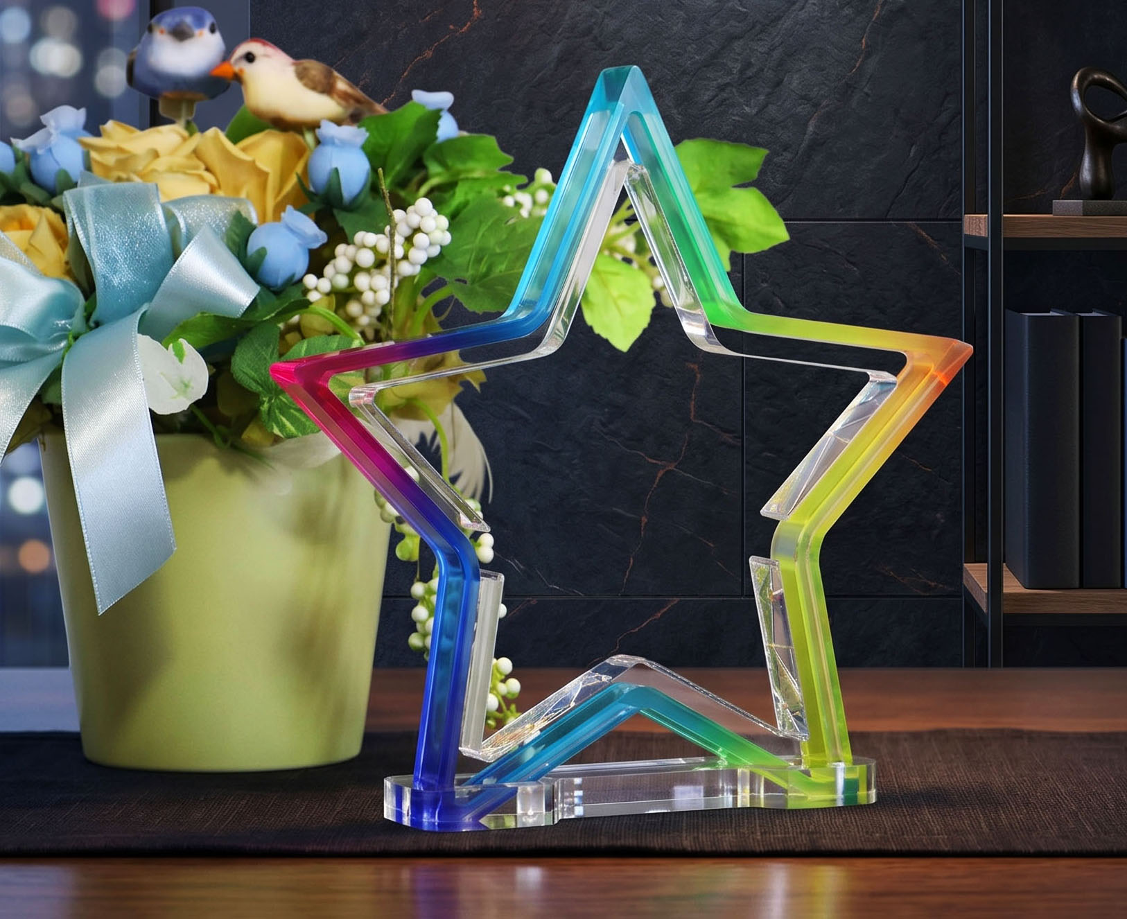 セミーオーダーアクリル楯(スター型) CSH-006 - オーダーメイド対応のアクリル表彰楯