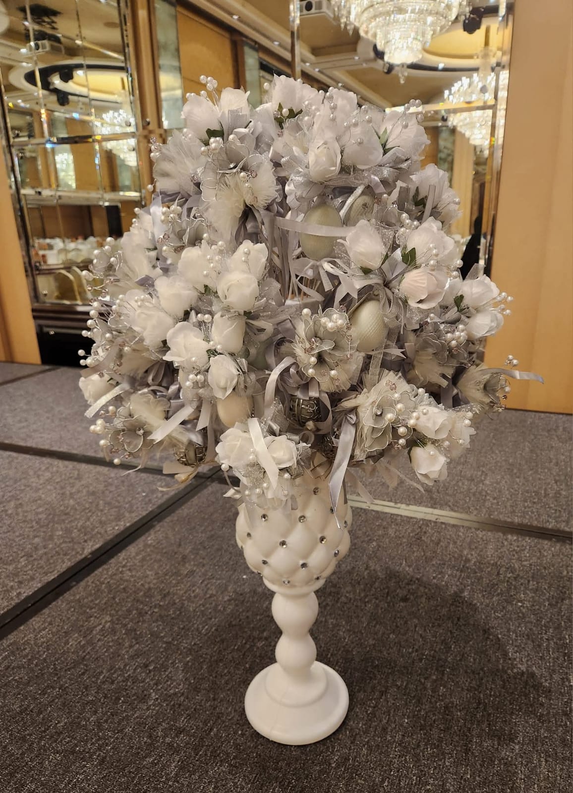 Traditional flower arrangement crafting