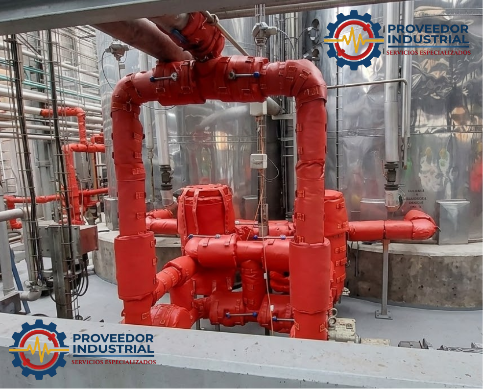 Aislamiento reusable instalado en válvula industrial