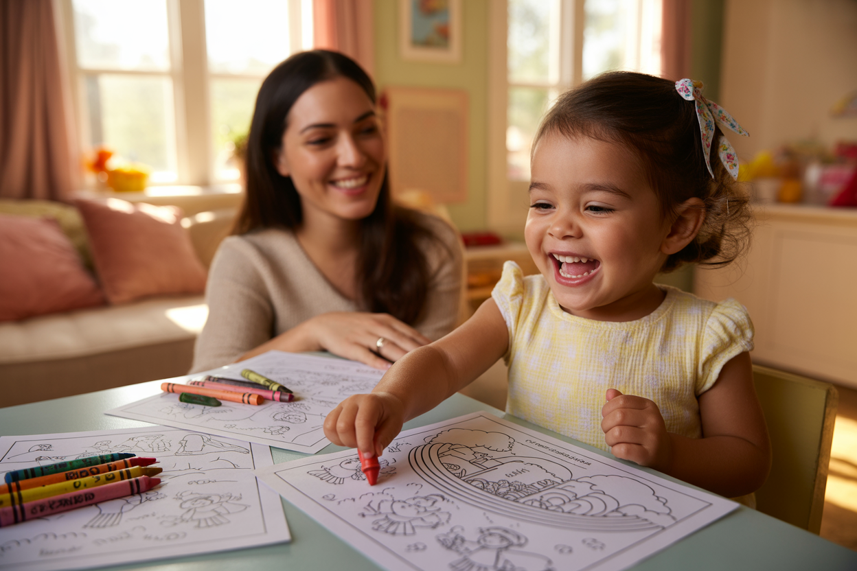 Niño coloreando historias bíblicas
