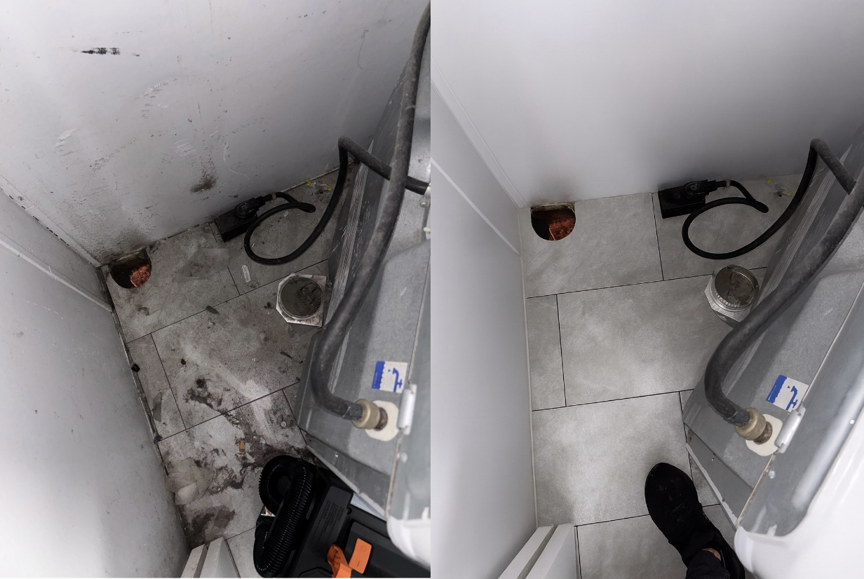 Professional dryer vent cleaning service removing lint buildup for fire prevention