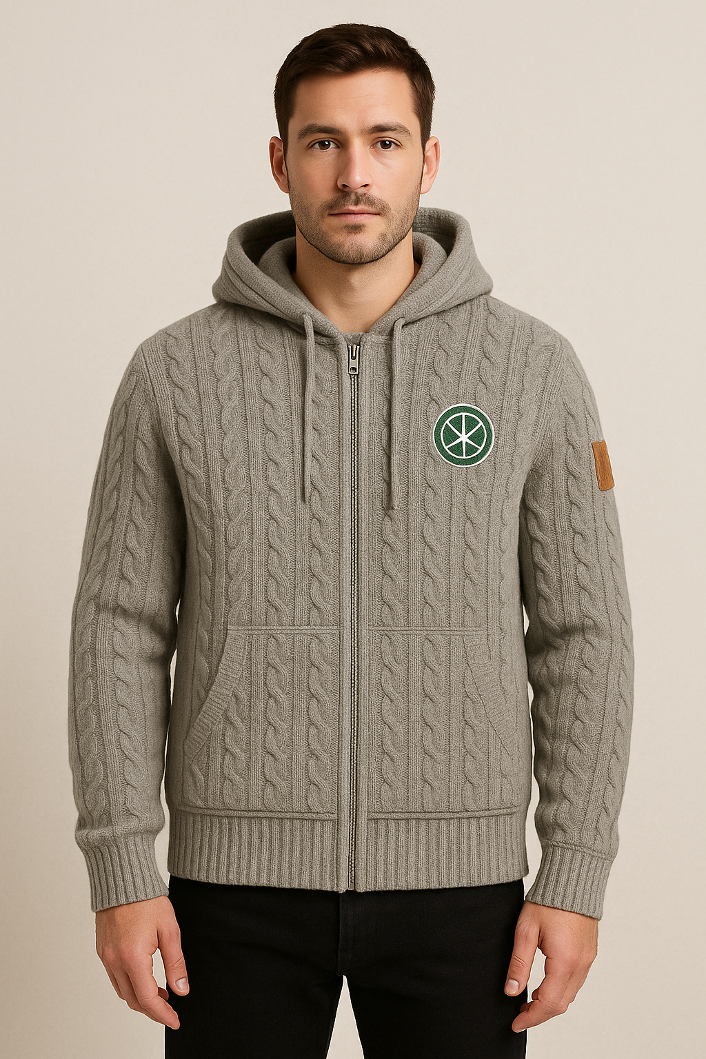 Lifestyle Outerwear - This premium knit zip-up can be fully customized with your colors, logos, numbers, and design elements — from bold chest graphics to sleeve details. Built to look retail-ready and made to talk. Custom knitwear by Pro31 Branding for jackets applications