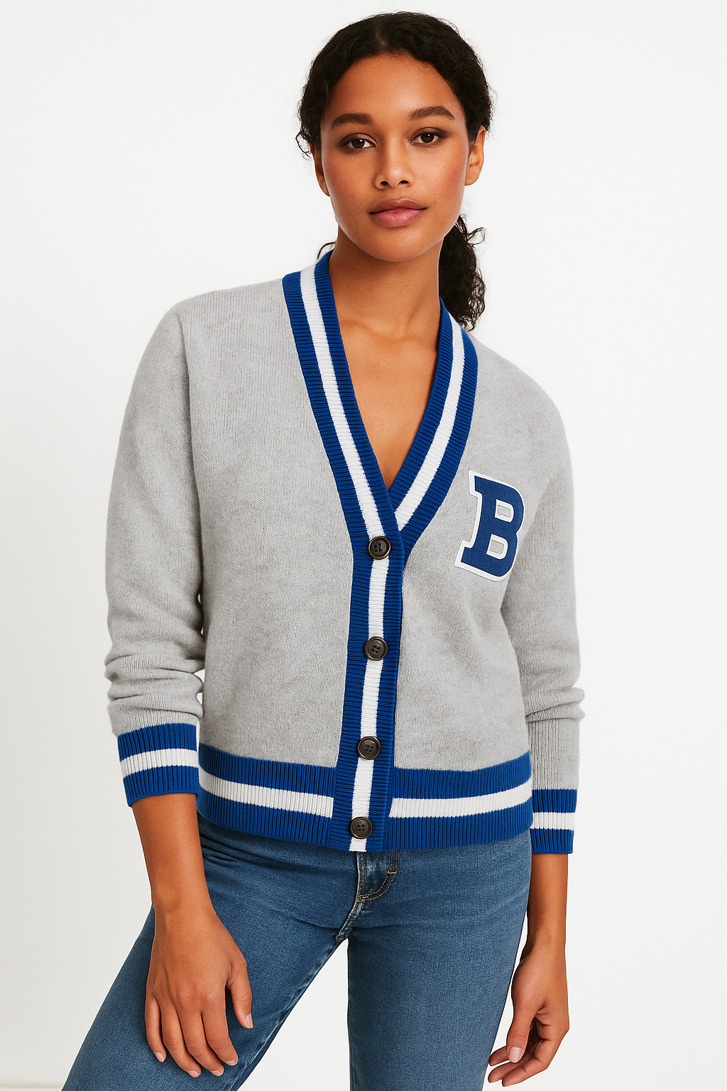 Creative Branding Cardigan - Versatile collegiate heirloom cardigans that blend comfort with timeless style on campus and many years to follow. Custom knitwear by Pro31 Branding for cardigans applications