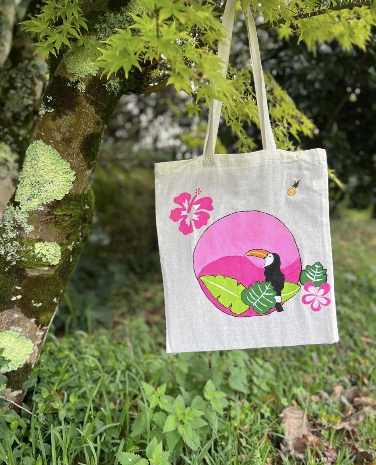 Bolsa Pintada a Mano - Tucán Tropical