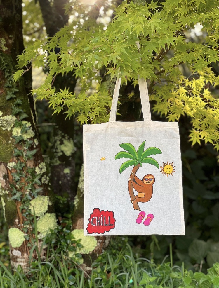 Bolsa Pintada a Mano - Perezoso