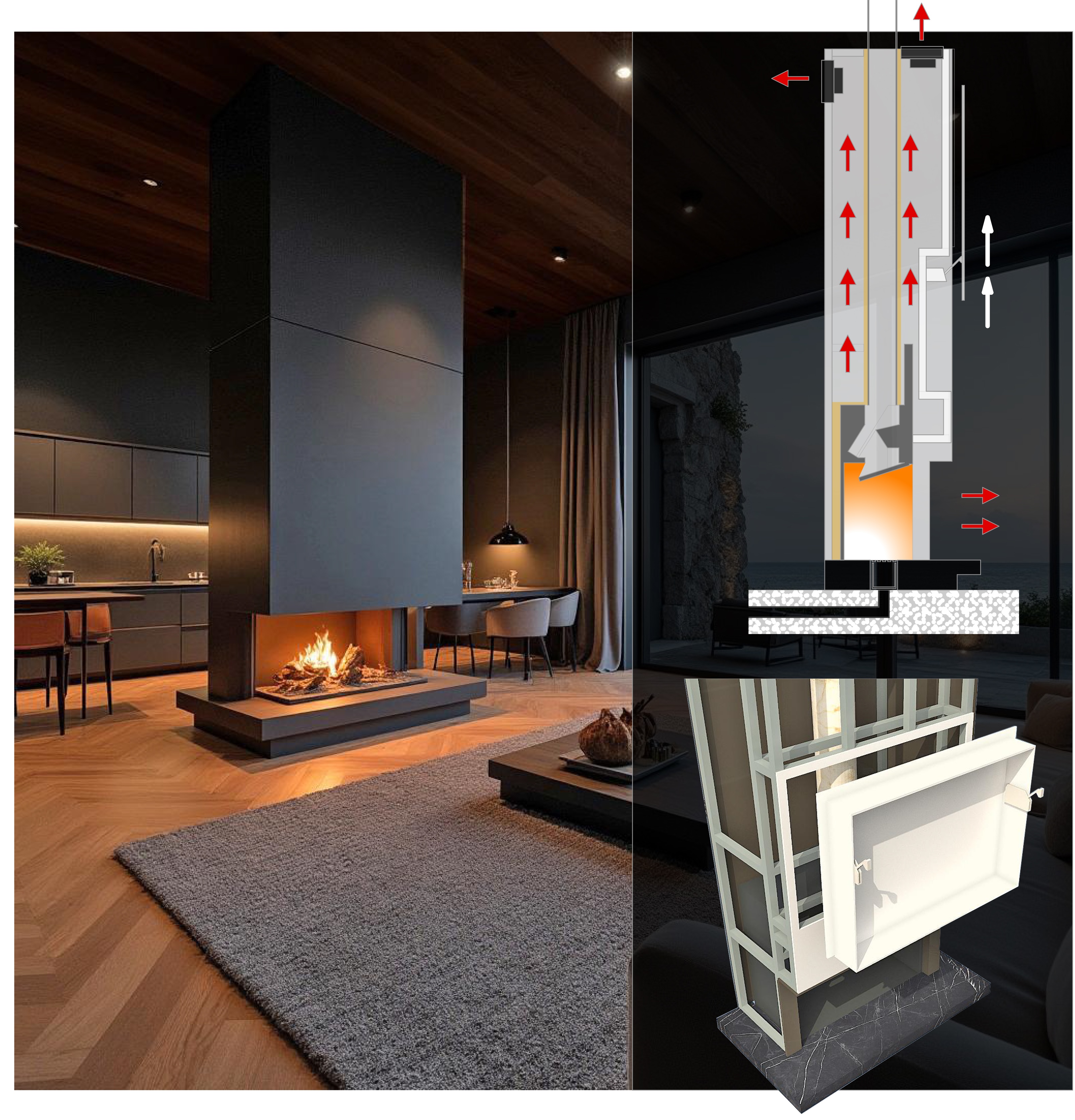 Cucina Moderna - Zona pranzo integrata