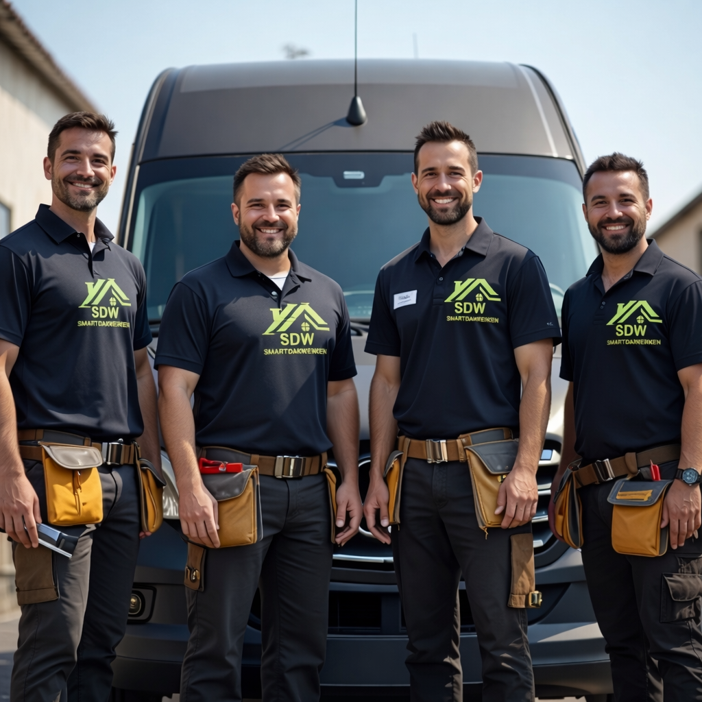 Équipe professionnelle Smartdakwerken au travail