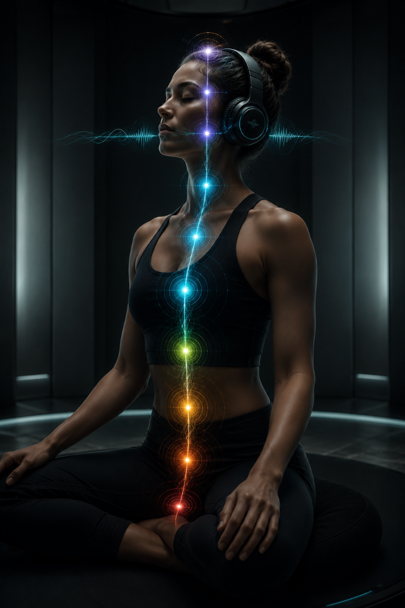 Spatial Audio — sound moves through your body along the spine, from root to crown