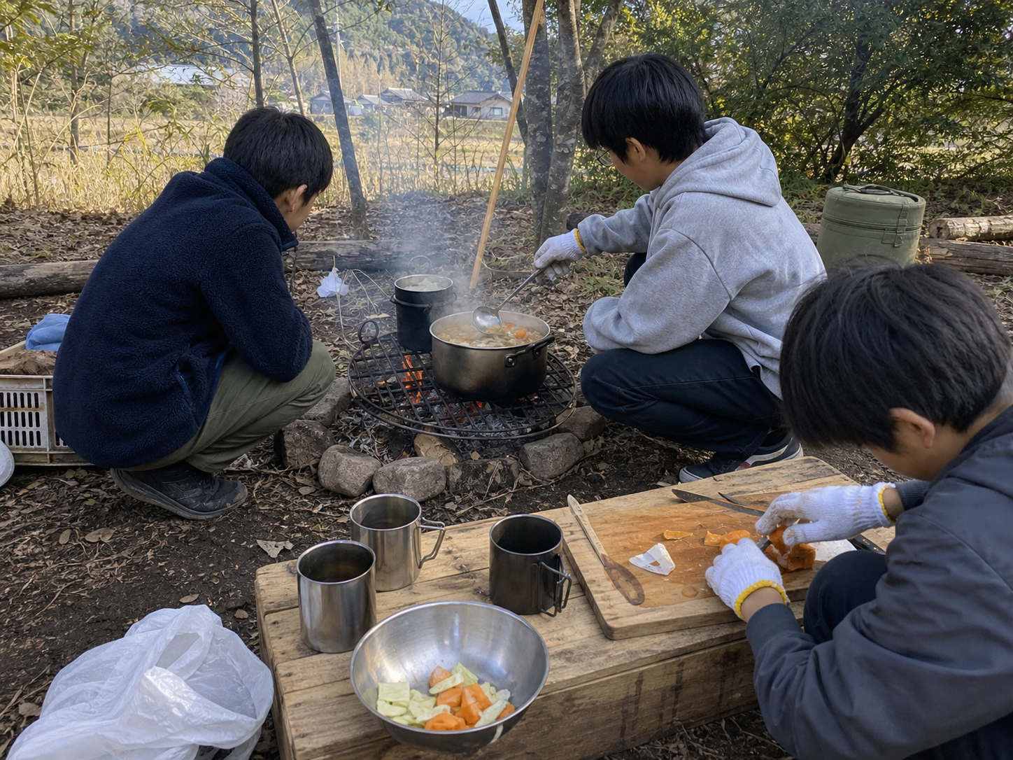 飯盒炊飯 野外調理