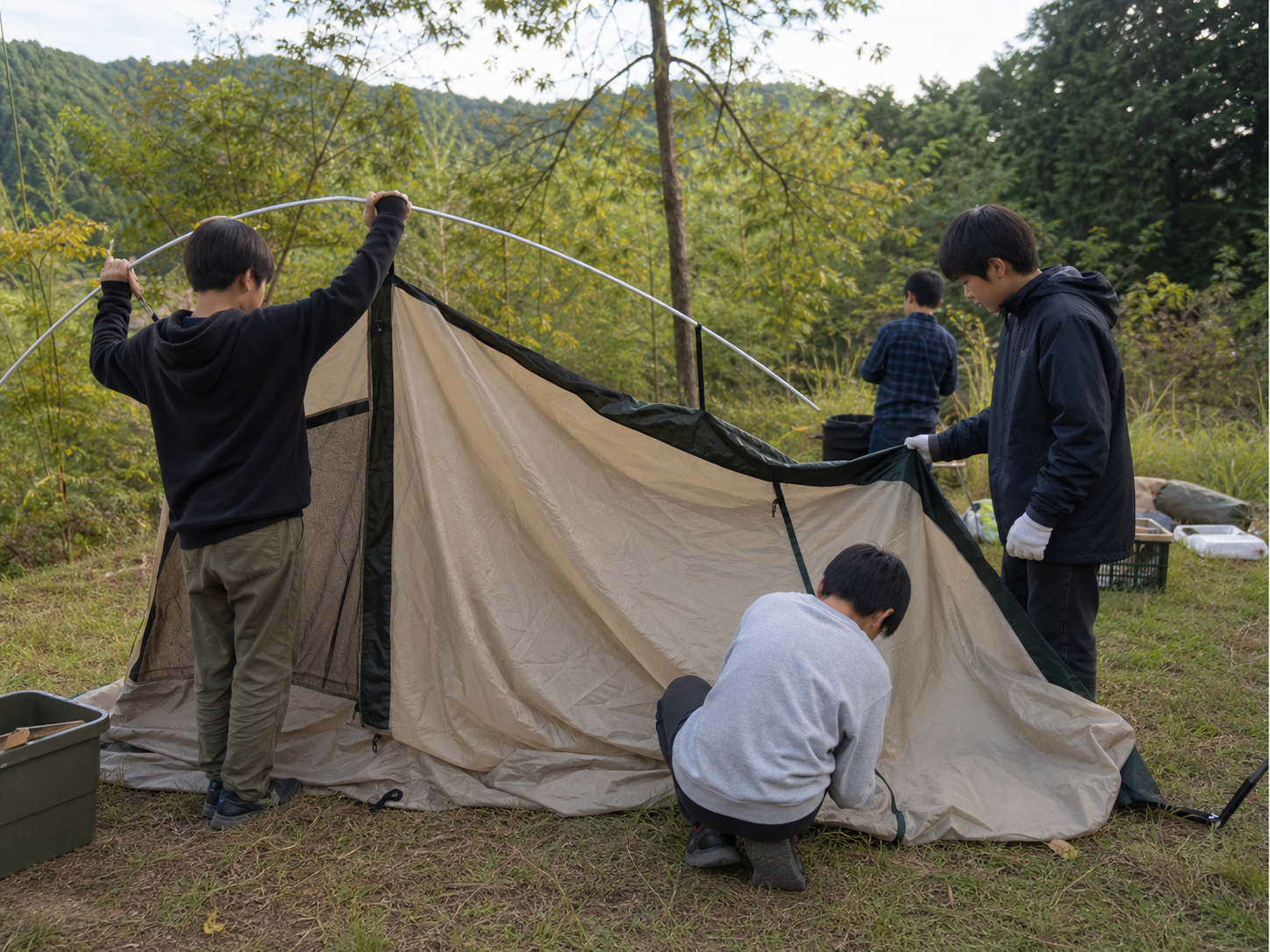 テント設営 山遊び