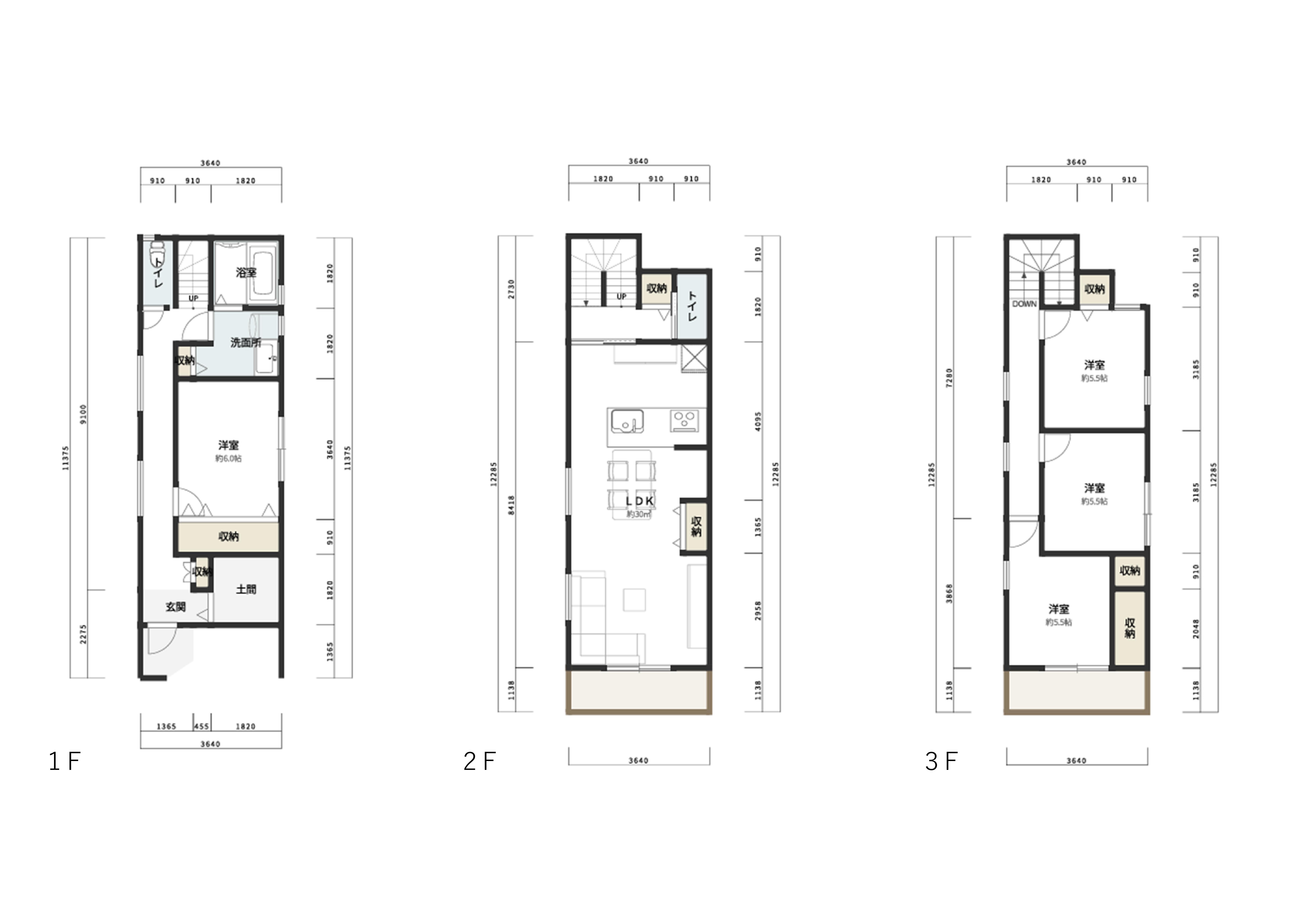 間取り図 4LDK 3階建