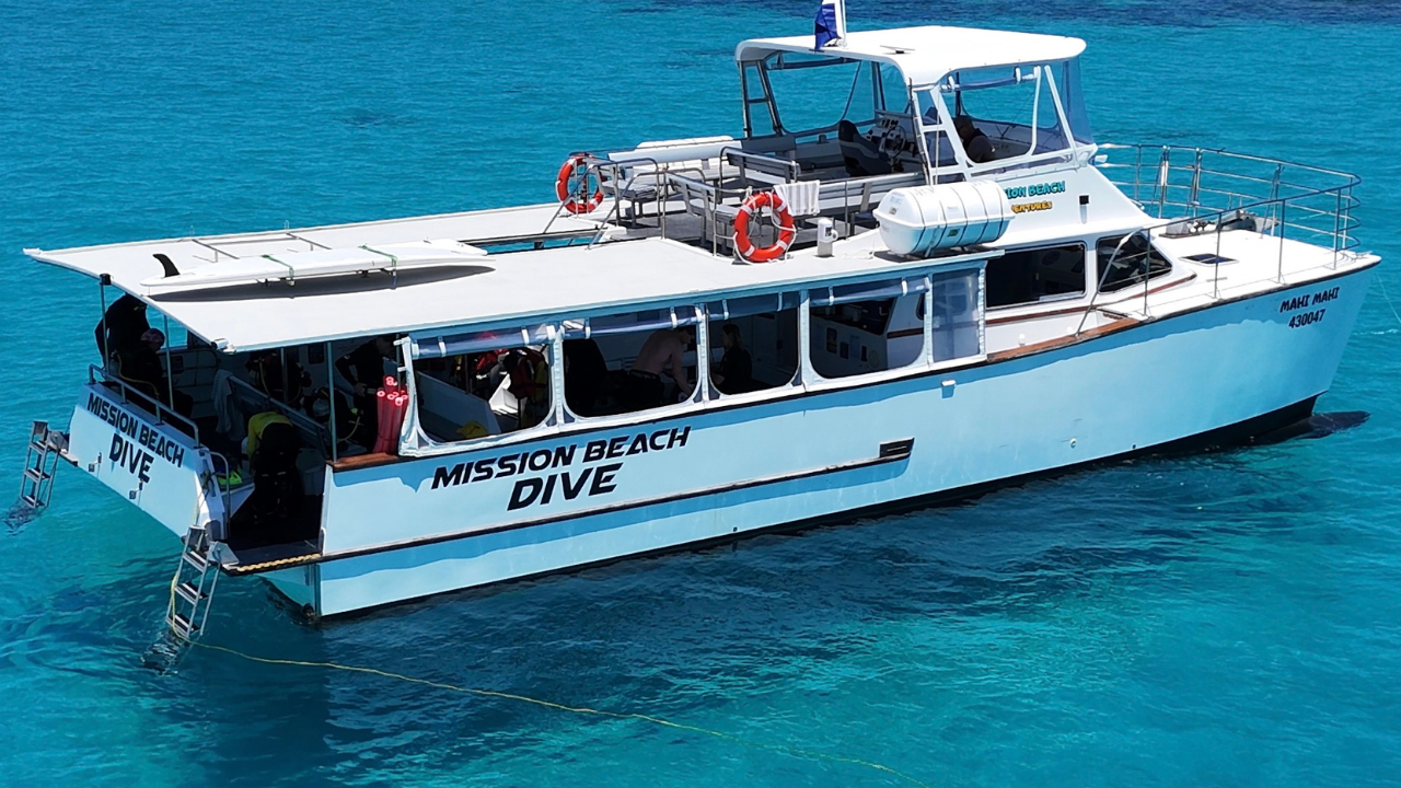 MV Mahi Mahi - Mission Beach Dive vessel at the marina