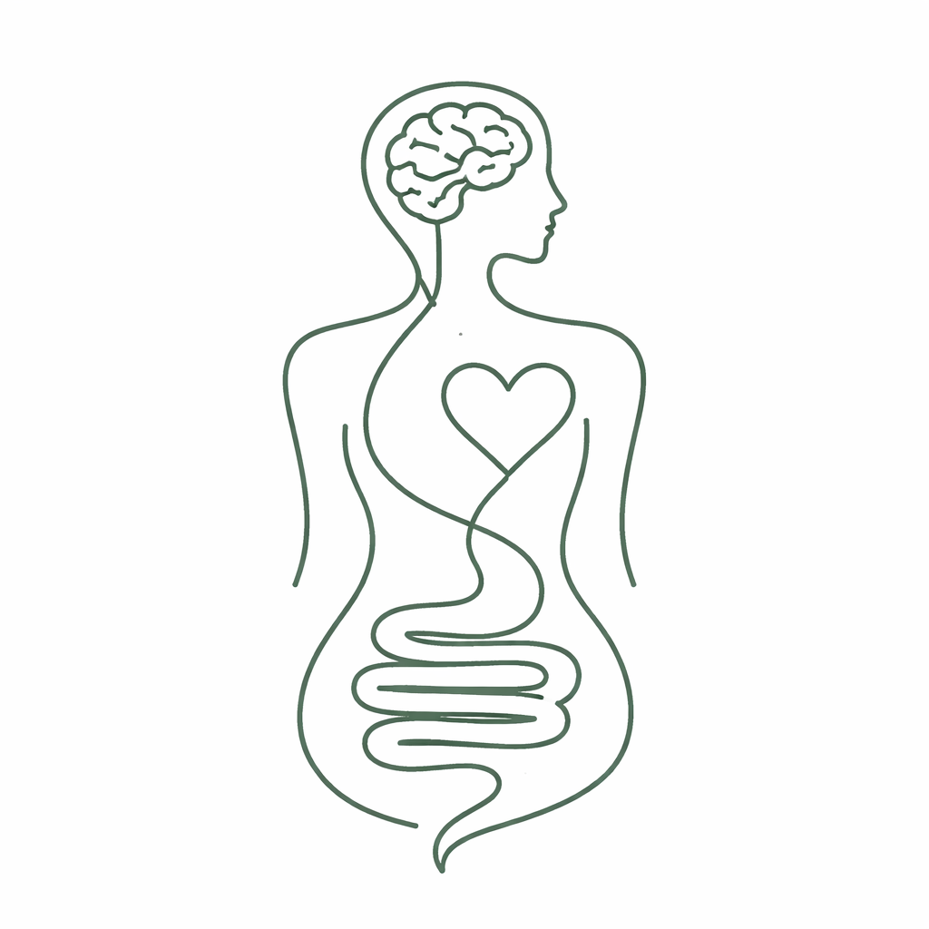 Brain-gut-body connection illustration