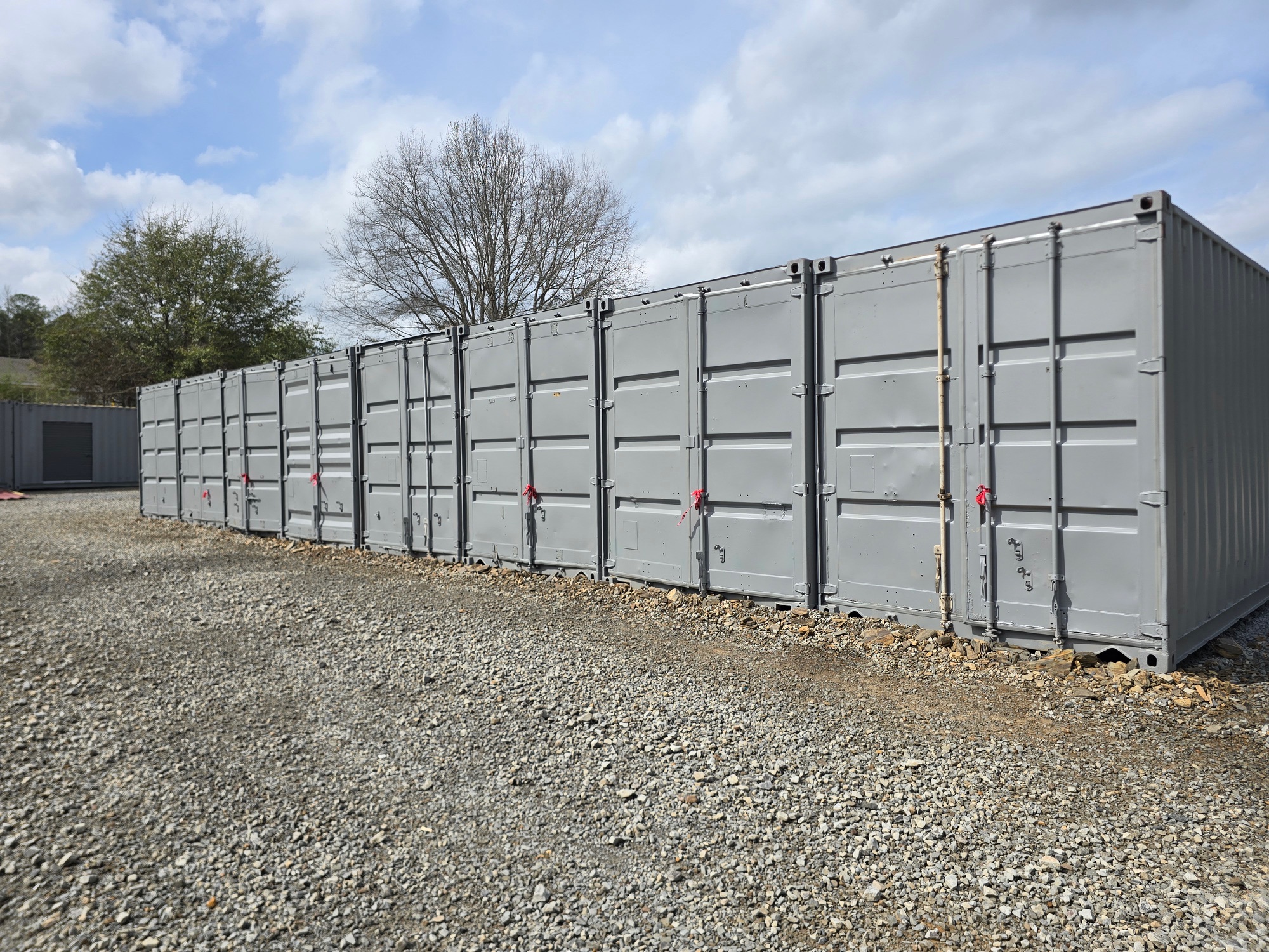 Secure metal crate storage units at The Storage Yard At Northside in Berry Alabama