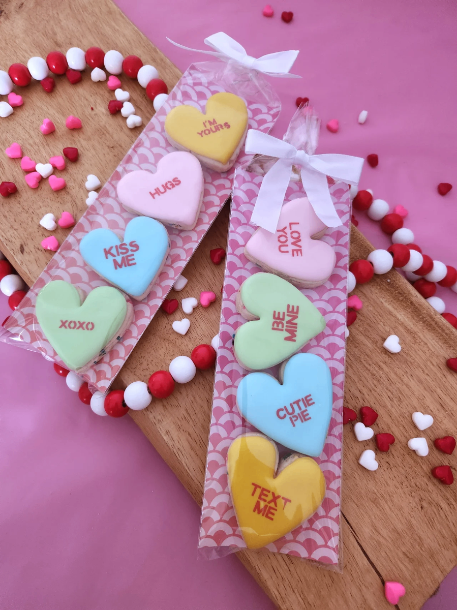 Conversation heart cookies