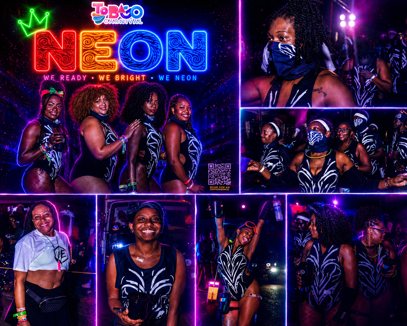 NEON carnival costume detail close up